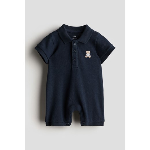 H & M - Kombinezon z kołnierzykiem - Niebieski ze sklepu H&M w kategorii Odzież dla niemowląt - zdjęcie 172386995