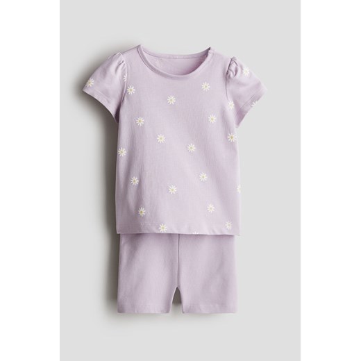 H & M - Komplet z bawełnianego dżerseju 2-częściowy - Fioletowy ze sklepu H&M w kategorii Odzież dla niemowląt - zdjęcie 172387068