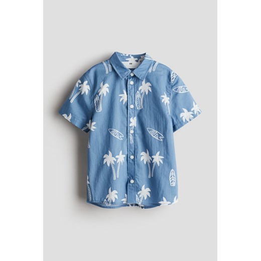 H & M - Wzorzysta koszula bawełniana - Niebieski ze sklepu H&M w kategorii Koszule chłopięce - zdjęcie 172387088