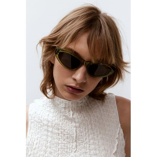 H & M - Okulary przeciwsłoneczne typu „kocie oczy" - Zielony H & M One Size H&M