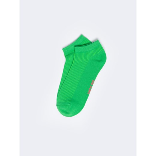 Stopki damskie prążkowane zielone Shortila 301 ze sklepu Big Star w kategorii Skarpetki damskie - zdjęcie 172387199
