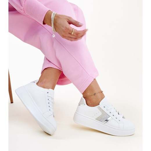 Białe sneakersy Basmalia ze sklepu gemre w kategorii Trampki damskie - zdjęcie 172388355