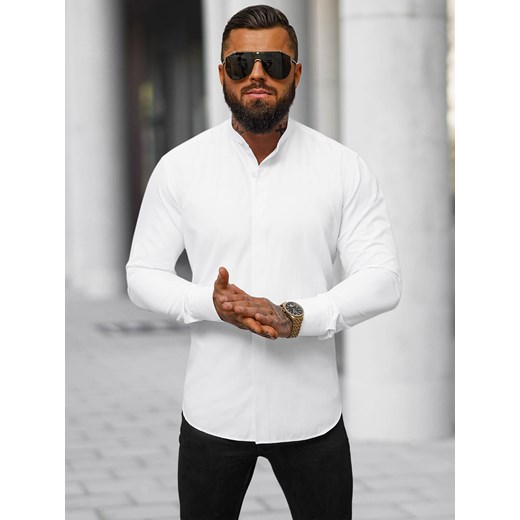 Koszula męska biała OZONEE O/V120 ze sklepu ozonee.pl w kategorii Koszule męskie - zdjęcie 172388797