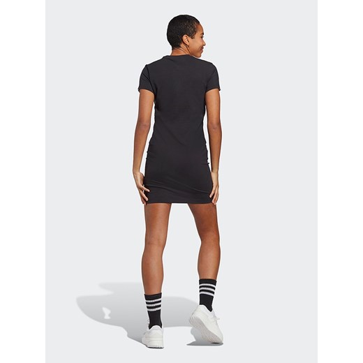 Sukienka Adidas sportowa z haftami z elastanu mini z długim rękawem 