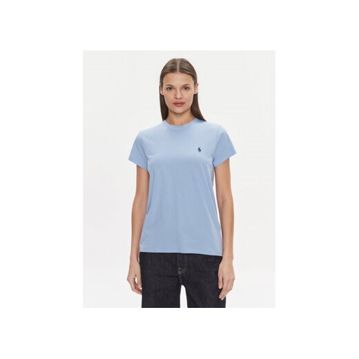 Polo Ralph Lauren T-Shirt 211898698014 Błękitny Regular Fit ze sklepu MODIVO w kategorii Bluzki damskie - zdjęcie 172389968