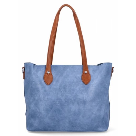 Duże Torebki Damskie Shopper Bag firmy Herisson Niebieskie (kolory) Herisson One Size okazja torbs.pl