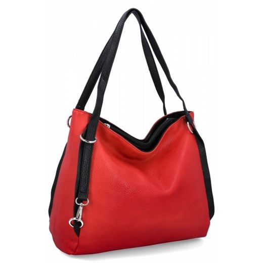 Miejska Torebka Damska firmy Hernan Czerwona (kolory) ze sklepu torbs.pl w kategorii Torby Shopper bag - zdjęcie 172391098