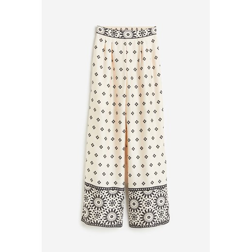 H & M - Szerokie spodnie - Beżowy ze sklepu H&M w kategorii Spodnie damskie - zdjęcie 172393507