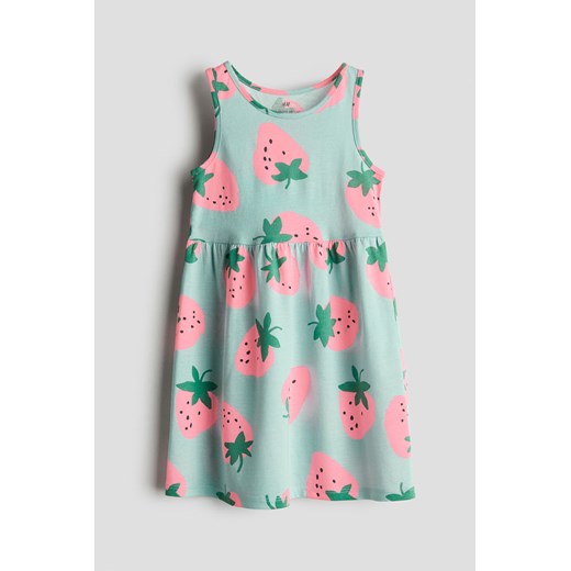 H & M - Bawełniana sukienka we wzory - Turkusowy ze sklepu H&M w kategorii Sukienki dziewczęce - zdjęcie 172393515
