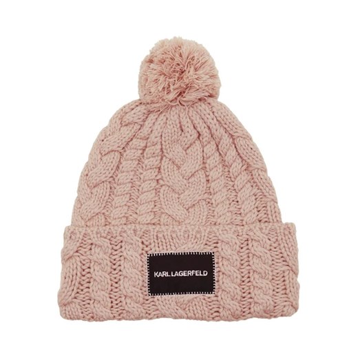 Karl Lagerfeld Wełniana czapka k/essential cable knit ze sklepu Gomez Fashion Store w kategorii Czapki zimowe damskie - zdjęcie 172394085