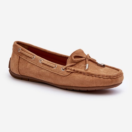 Damskie Zamszowe Mokasyny Camel Si Passione brązowe 36 ButyModne.pl