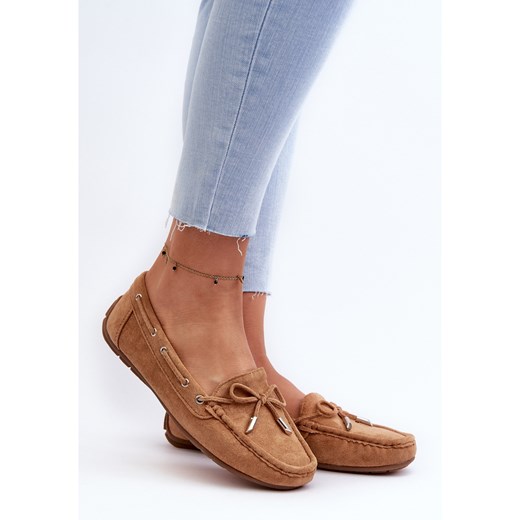 Damskie Zamszowe Mokasyny Camel Si Passione brązowe 39 ButyModne.pl