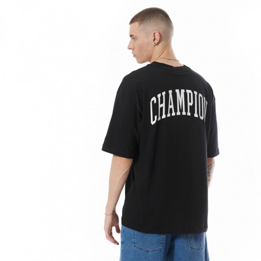 Męski t-shirt z nadrukiem Champion Rochester Crewneck T-shirt - czarny Champion XL Sportstylestory.com