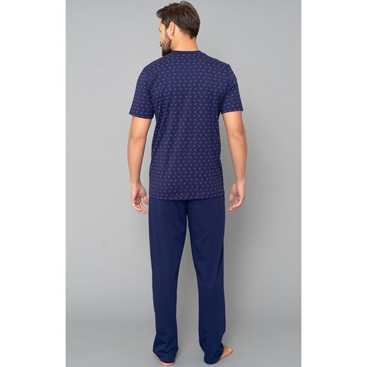 Jerzy piżama męska krótki rękaw i długie spodnie, Kolor granatowy-wzór, Rozmiar Italian Fashion 2XL Primodo