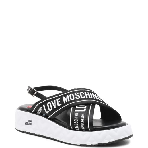 Love Moschino Skórzane klapki NASTROLOGO Love Moschino 36 Gomez Fashion Store
