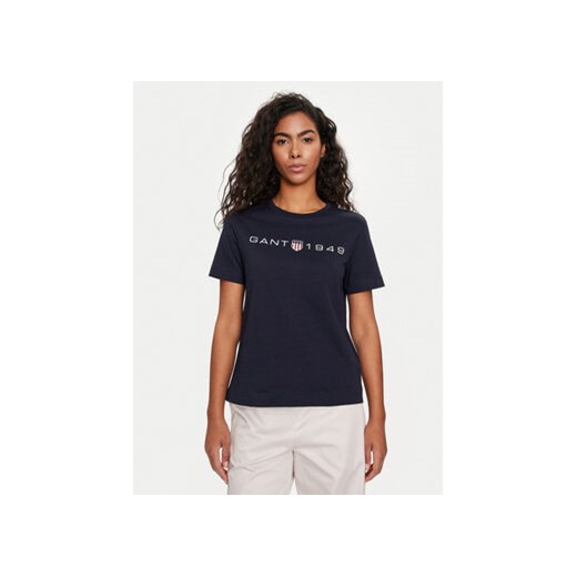 Gant T-Shirt Archive Shield 4200753 Granatowy Regular Fit ze sklepu MODIVO w kategorii Bluzki damskie - zdjęcie 172400636