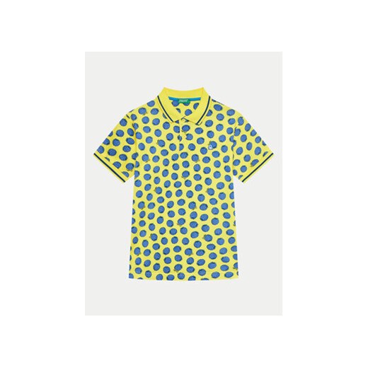 United Colors Of Benetton Polo 361YC301H Żółty Regular Fit ze sklepu MODIVO w kategorii T-shirty chłopięce - zdjęcie 172400718