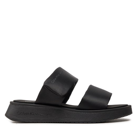 Klapki Calvin Klein Jeans Slide Double Strap Sandal Dc YW0YW01355 Czarny ze sklepu eobuwie.pl w kategorii Klapki damskie - zdjęcie 172402118