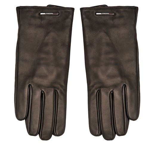 Rękawiczki Męskie Calvin Klein Modern Bar Leather Gloves K50K511017 Czarny ze sklepu eobuwie.pl w kategorii Rękawiczki męskie - zdjęcie 172403766