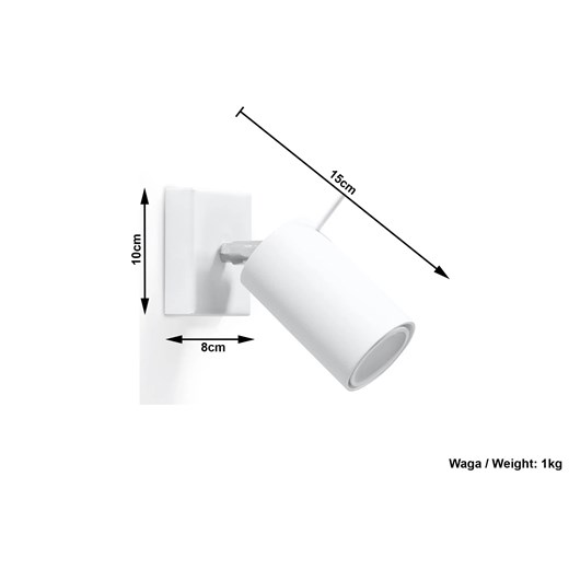 Minimalistyczny kinkiet regulowany E720-Rins - biały Lumes One Size Edinos.pl