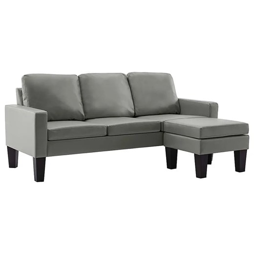 3-osobowa szara sofa z ekoskóry z podnóżkiem - Zuria 4Q Elior One Size Edinos.pl