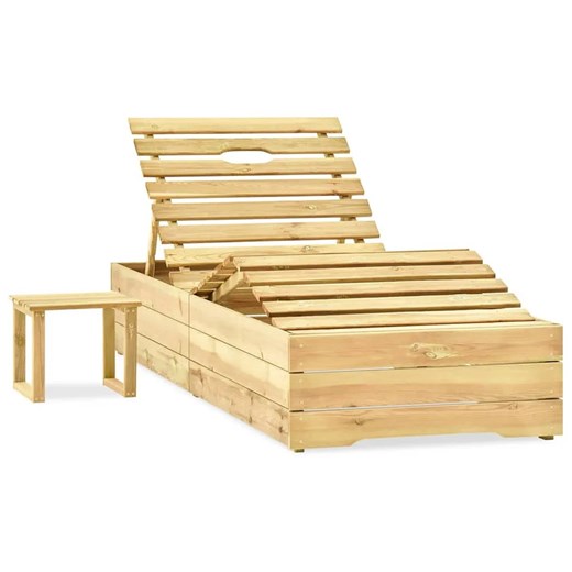 Leżak ze stolikiem z drewna sosnowego antracyt - Mitros Elior One Size Edinos.pl wyprzedaż