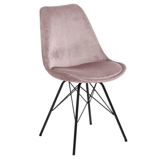 Welurowe krzesło Lindi 2X - różowe Elior One Size Edinos.pl