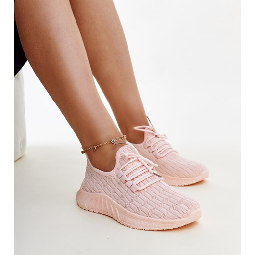 Różowe materiałowe sneakersy Milena ze sklepu gemre w kategorii Buty sportowe damskie - zdjęcie 172404936