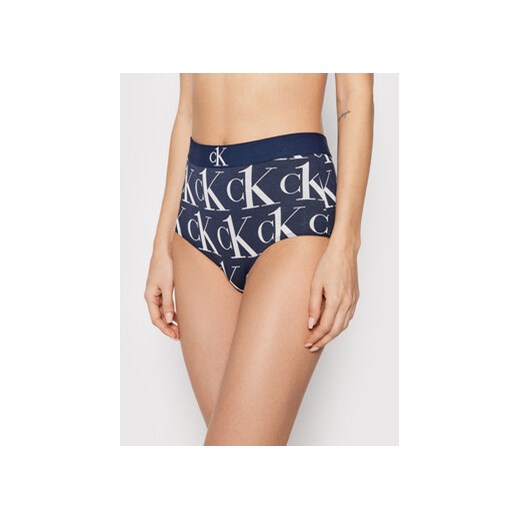 Calvin Klein Underwear Figi klasyczne z wysokim stanem High Waisted 000QF6672E Granatowy ze sklepu MODIVO w kategorii Majtki damskie - zdjęcie 172406318