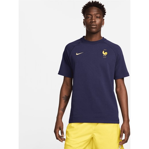 Koszulka piłkarska z krótkim rękawem Nike FFF Travel - Niebieski ze sklepu Nike poland w kategorii T-shirty męskie - zdjęcie 172407185