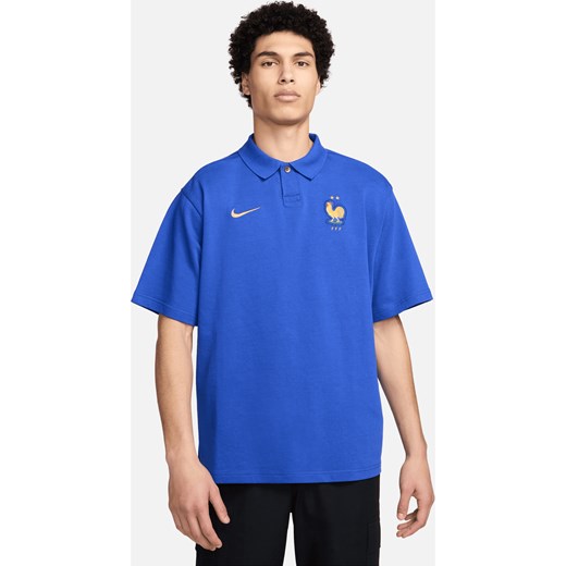 Męska piłkarska koszulka polo o kroju oversize Nike FFF - Niebieski ze sklepu Nike poland w kategorii T-shirty męskie - zdjęcie 172407245