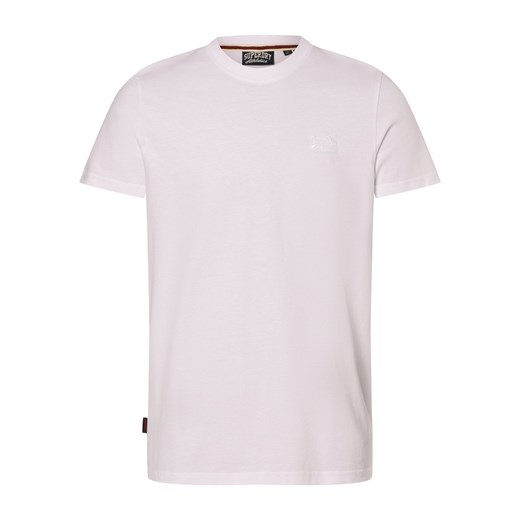 Superdry T-shirt męski Mężczyźni Bawełna biały jednolity ze sklepu vangraaf w kategorii T-shirty męskie - zdjęcie 172409665