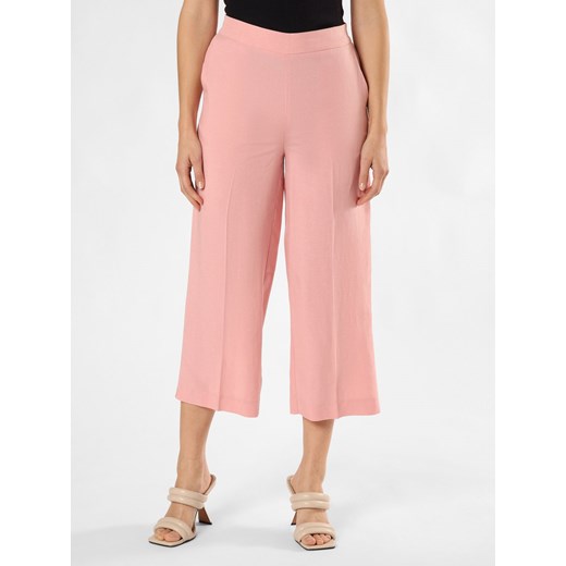 zero Spodnie z zawartością lnu Kobiety len różowy jednolity ze sklepu vangraaf w kategorii Spodnie damskie - zdjęcie 172409866