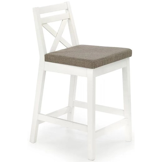 Białe skandynawskie tapicerowane krzesło barowe - Lidan ze sklepu Edinos.pl w kategorii Krzesła - zdjęcie 172410979