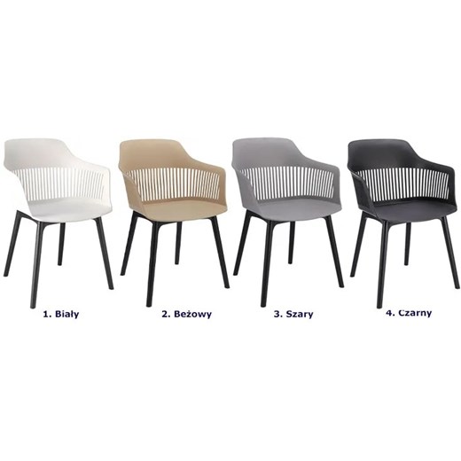 Szare krzesło ażurowe w stylu nowoczesnym - Sazo 4X Elior One Size Edinos.pl okazyjna cena