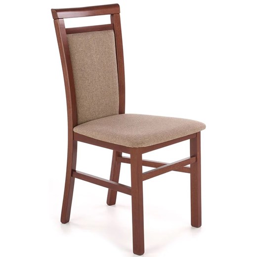 Klasyczne krzesło tapicerowane do jadalni ciemny orzech - Mako 5X ze sklepu Edinos.pl w kategorii Krzesła - zdjęcie 172411316