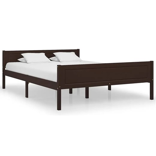 Drewniane klasyczne łóżko ciemny brąz 120x200 - Siran 4X Elior One Size okazja Edinos.pl