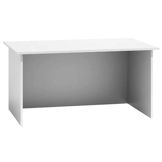 Białe klasyczne długie biurko proste komputerowe - Stanis ze sklepu Edinos.pl w kategorii Biurka i sekretarzyki - zdjęcie 172411505