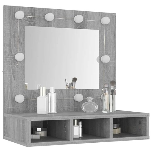 Toaletka z lustrem wisząca lub na biurko szary dąb sonoma - Arvola 4X ze sklepu Edinos.pl w kategorii Toaletki - zdjęcie 172411549