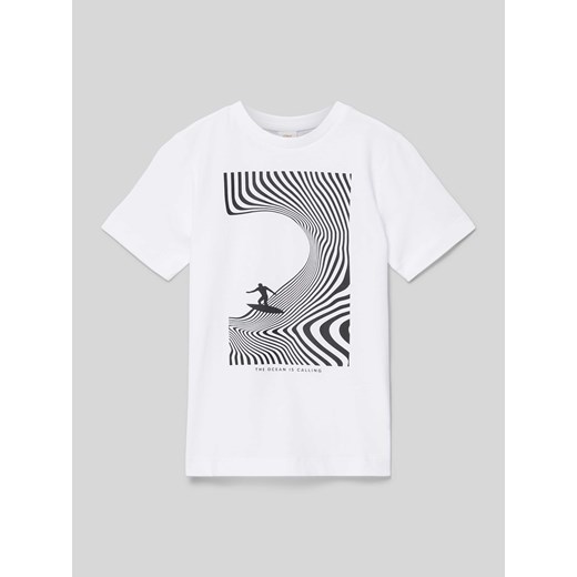 T-shirt z nadrukiem z motywem i napisem ze sklepu Peek&Cloppenburg  w kategorii T-shirty chłopięce - zdjęcie 172412258
