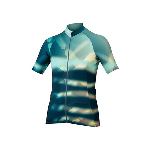 ENDURA Koszulka kolarska &quot;Virtual Texture&quot; w kolorze turkusowo-granatowym ze sklepu Limango Polska w kategorii Bluzki damskie - zdjęcie 172413839