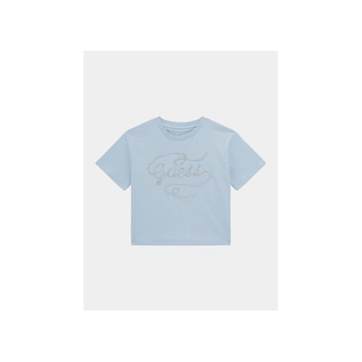 Guess T-Shirt J4RI18 K8HM4 Błękitny Regular Fit Guess 8Y okazyjna cena MODIVO