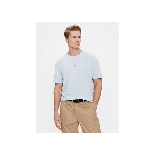 Tommy Jeans T-Shirt Linear Logo DM0DM17993 Błękitny Regular Fit ze sklepu MODIVO w kategorii T-shirty męskie - zdjęcie 172415685