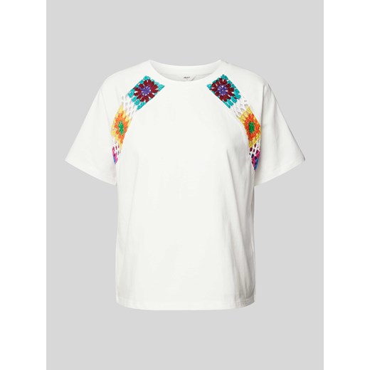 T-shirt z ażurowym wzorem model ‘Bea’ ze sklepu Peek&Cloppenburg  w kategorii Bluzki damskie - zdjęcie 172417329