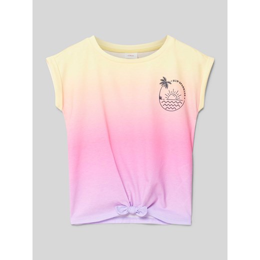 T-shirt z wiązanym detalem ze sklepu Peek&Cloppenburg  w kategorii Bluzki dziewczęce - zdjęcie 172418009