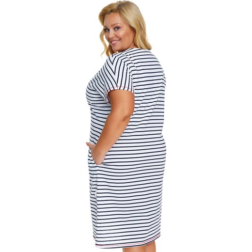 Doctor Nap koszula nocna w paseczki plus size TB.5368, Kolor granatowo-biały, Rozmiar L, Doctor Nap ze sklepu Primodo w kategorii Koszule nocne - zdjęcie 172418957