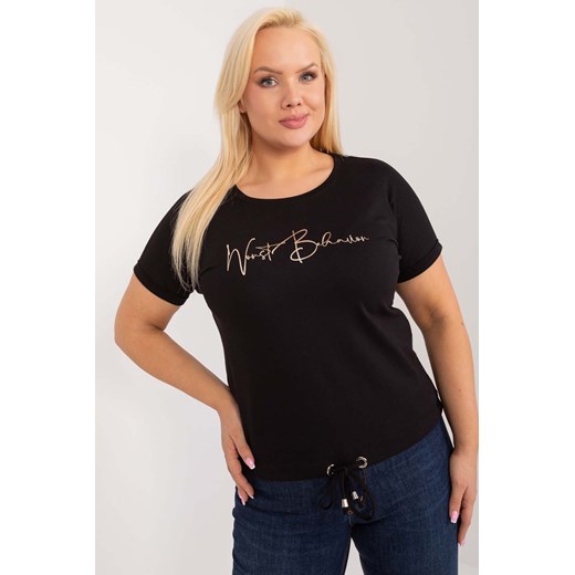 Damski T-Shirt plus size z nadrukiem czarny ze sklepu 5.10.15 w kategorii Bluzki damskie - zdjęcie 172420189