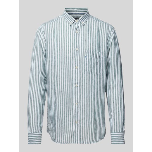 Koszula casualowa z lnu ze wzorem w paski ze sklepu Peek&Cloppenburg  w kategorii Koszule męskie - zdjęcie 172420655