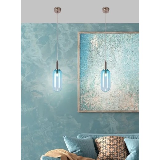 Niebieska cylindryczna lampa wisząca LED - V013-Solis Lumes One Size Edinos.pl