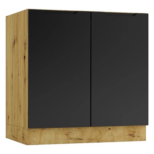 Szafka pod zlew 80 cm dąb artisan + czarny - Granada 12X Elior One Size Edinos.pl